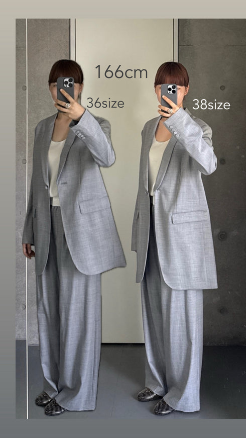 silk wool shawl collar jacket(予約商品)